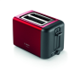 Bosch , TAT3P424 , DesignLine Toaster , Power 970 W , Number of slots 2 , Housing material Stainless steel , Red