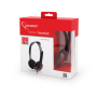 Gembird MHS-002 Stereo headset 3.5 mm, Black/Red, Built-in microphone