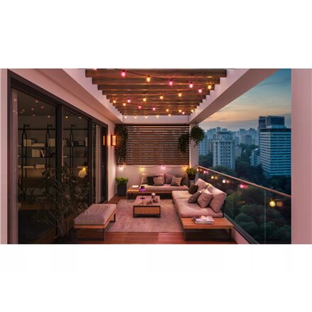 Philips Hue Festavia Globe Outdoor String Lights, 7m Extension , 30 W , Bluetooth, Zigbee