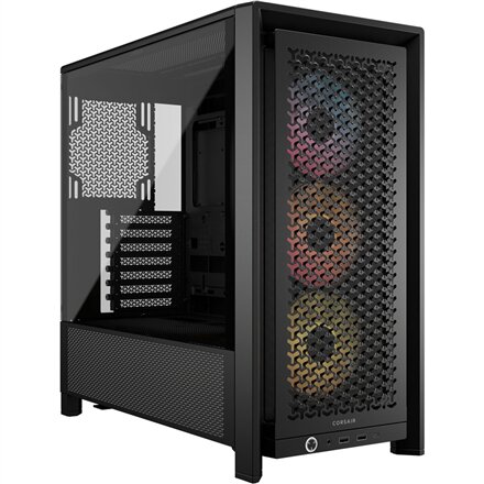 Corsair PC Case , Frame 4000D RS ARGB Modular , Mid-Tower , Black