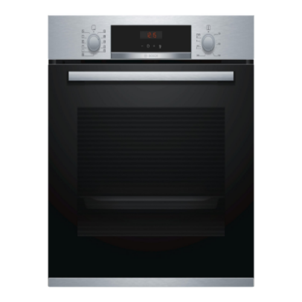 Bosch , Oven , HBA574BR0 , 71 L , Electric , Pyrolysis , Rotary and electronic , Height 59.5 cm , Width 59.4 cm , Stainless steel