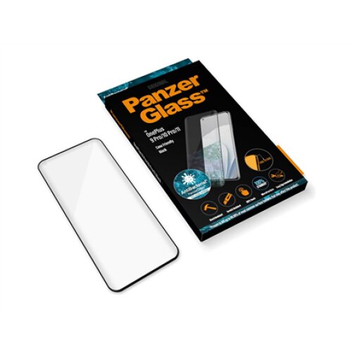 PanzerGlass Screen protector OnePlus 9 Pro Glass Black Case friendly Protects the entire screen; Antibacterial glass; 100% touch; Shock absorbing