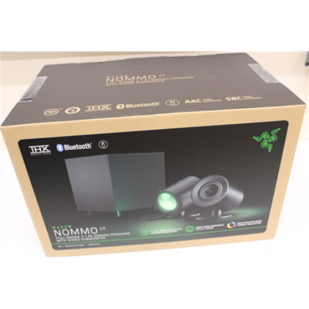 SALE OUT. Razer Gaming Speakers with wired subwoofer Nommo V2 - 2.1 USED AS DEMO, DAMAGED PACKAGING Bluetooth Black