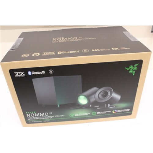 SALE OUT. Razer Gaming Speakers with wired subwoofer Nommo V2 - 2.1 USED AS DEMO, DAMAGED PACKAGING Bluetooth Black