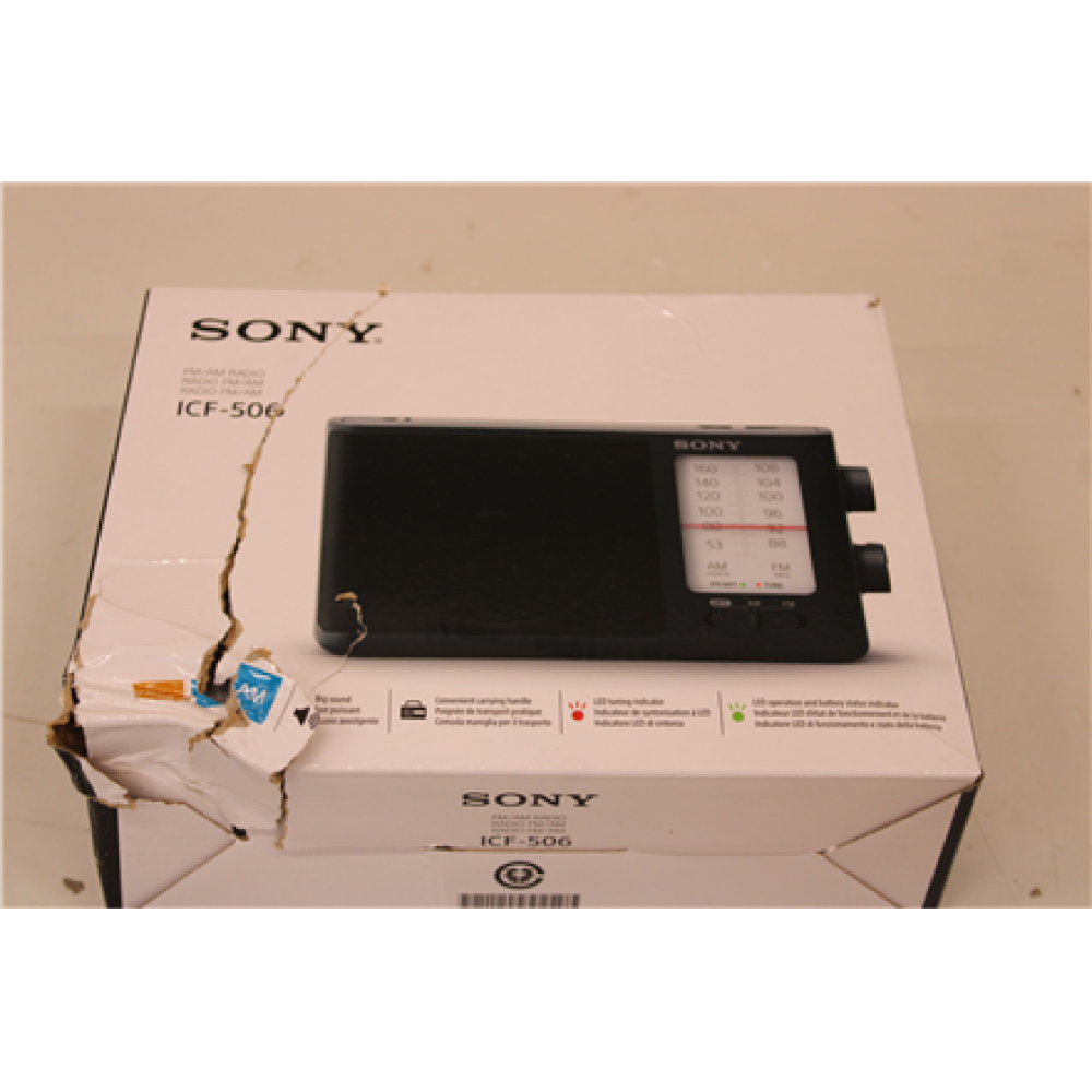 SALE OUT. Sony ICF506.CED portable radio , Sony Analog Radio , ICF-506 , 5 W , Black , DAMAGED PACKAGING
