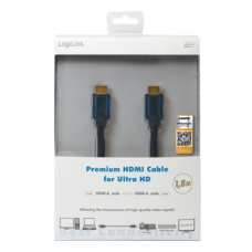 Logilink , Black , HDMI male (type A) , HDMI male (type A) , Premium HDMI Cable for Ultra HD , HDMI to HDMI , 3 m