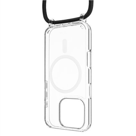 Fixed , MagPure Neck , Back Cover with Lanyard , Apple , iPhone 16 Pro , TPU , Clear, Black
