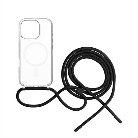 Fixed , MagPure Neck , Back Cover with Lanyard , Apple , iPhone 16 Pro , TPU , Clear, Black