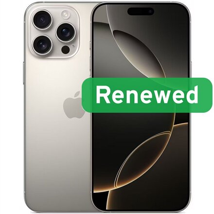 Apple Renewed Grade A , Apple iPhone 16 Pro , Natural Titanium , 6.3 , Super Retina XDR , 256 GB , 5G , iOS