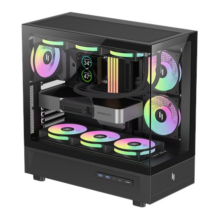 Gamemax Case , NEX C51 BK , ATX/BTF