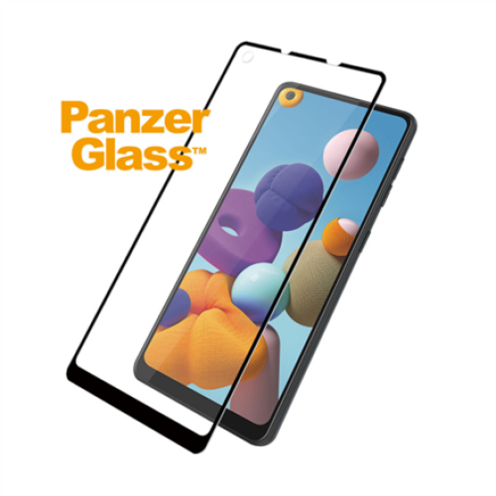 PanzerGlass Samsung, Galaxy A21, Glass, Black, Case Friendly