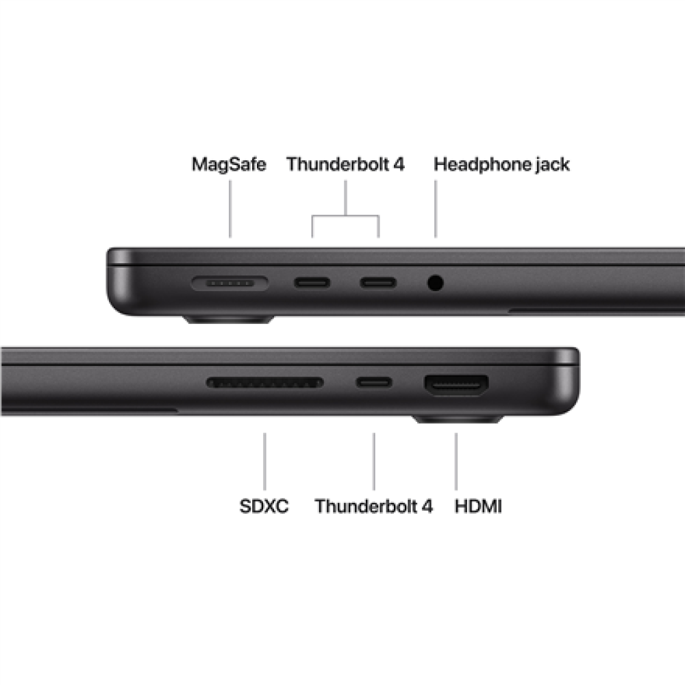 Apple , MacBook , Pro , Space Black , 14.2 , 3024 x 1964 pixels , Apple M5 , 16 GB , Apple M5 chip 10-core CPU/10-core GPU , macOS , 802.11ax , Bluetooth version 5.3 , Keyboard language Russian , Keyboard backlit