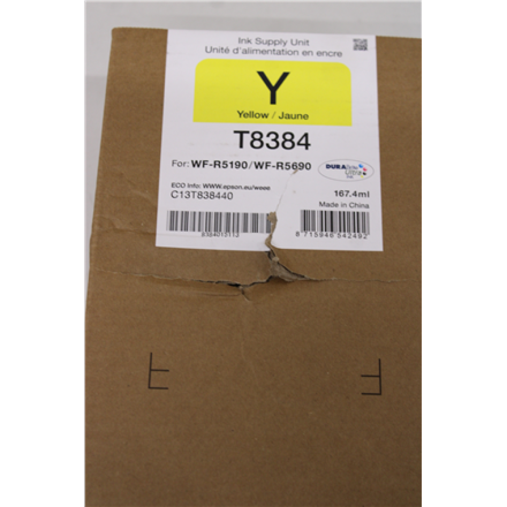 SALE OUT. Epson WF-R5xxx Ink Cartridge XL Yellow , Epson Cartridge , C13T838440 , Ink cartridge , Yellow , DAMAGED PACKAGING