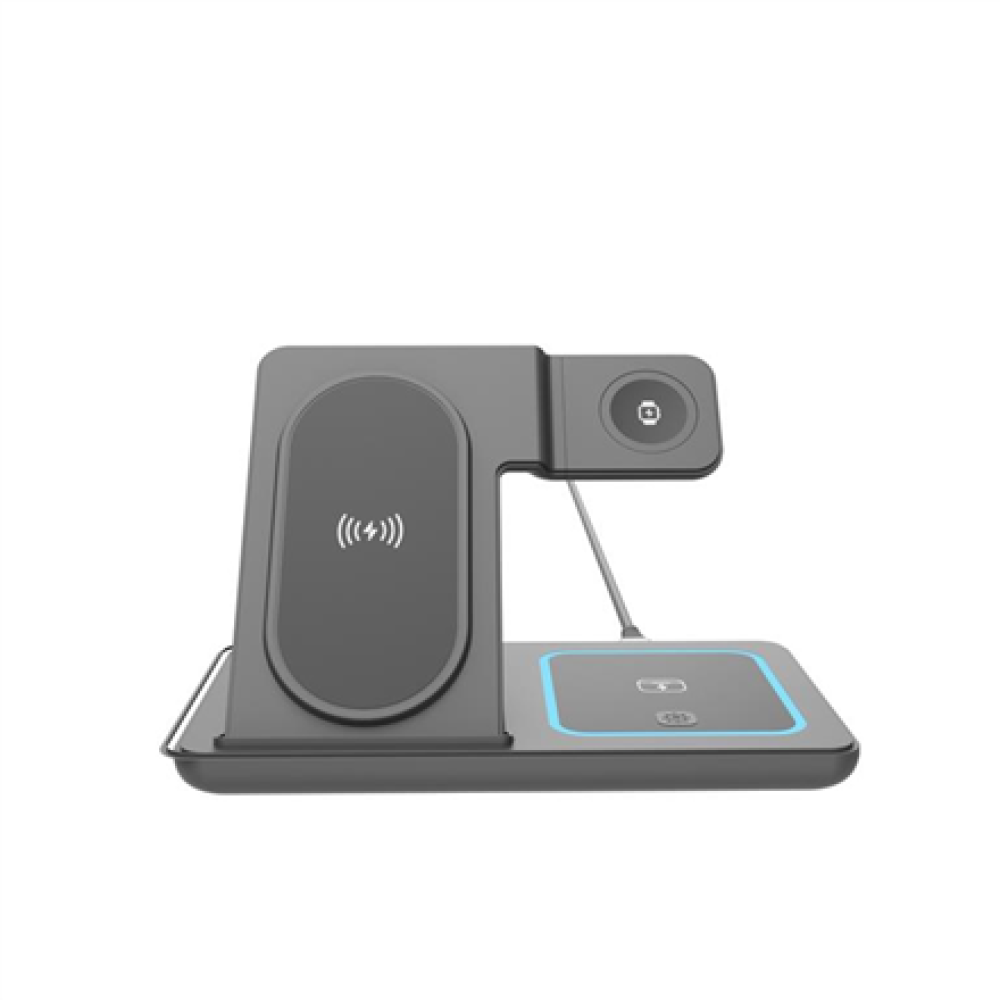 Gembird 3-in-1 foldable wireless charger stand, 15 W, Samsung watch , TA-WPC31S-01-BK
