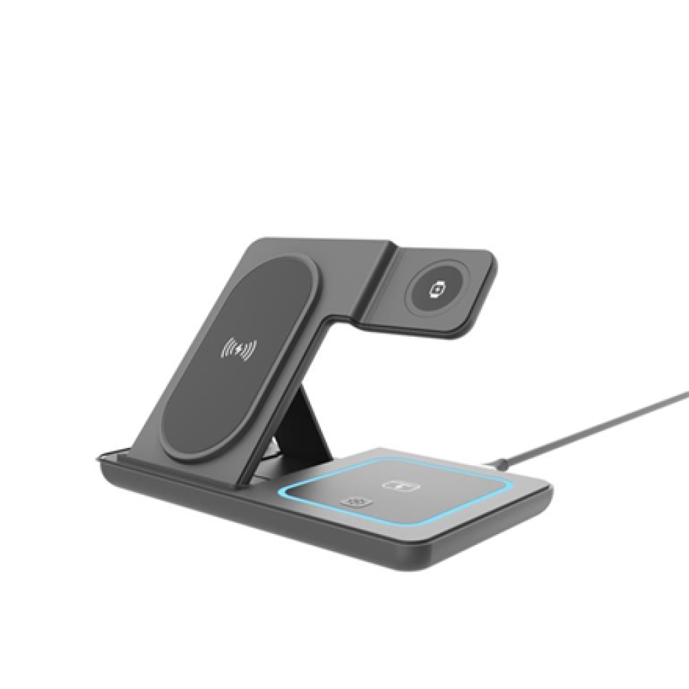Gembird 3-in-1 foldable wireless charger stand, 15 W, Samsung watch , TA-WPC31S-01-BK