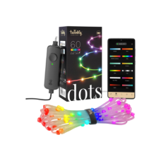 Twinkly,Dots Smart LED Lights 60 RGB (Multicolor), USB Powered, 3m, Transparent,RGB – 16M+ colors