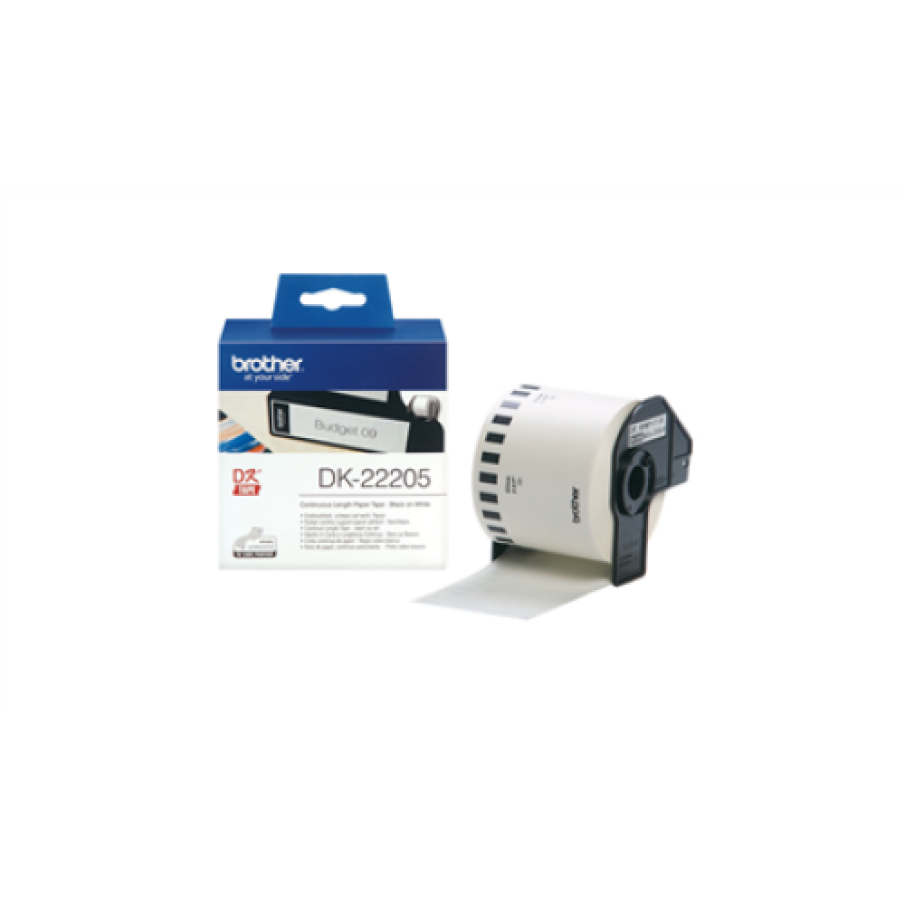 Brother , DK-22205 Continuous Length Paper Label , White , DK , 30.5 m