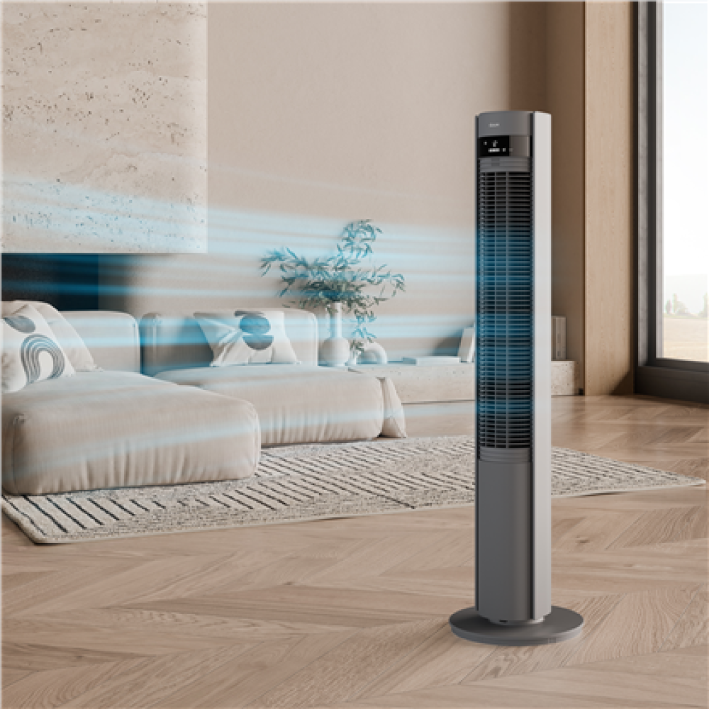 Duux Fan , Elevate , Tower Fan , Gray , Diameter 29 cm , Number of speeds 12 , Oscillation , 4-40 W