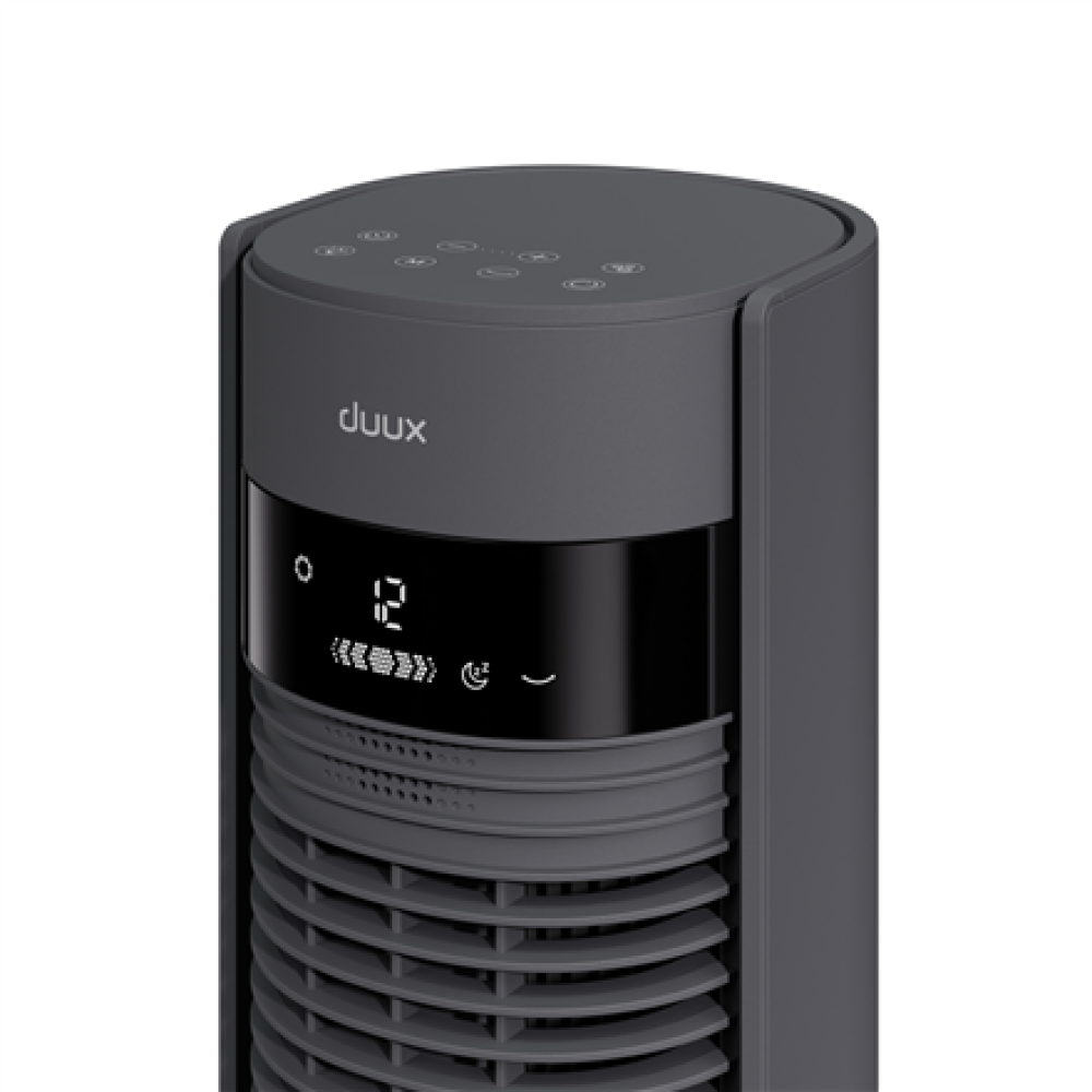Duux Fan , Elevate , Tower Fan , Gray , Diameter 29 cm , Number of speeds 12 , Oscillation , 4-40 W