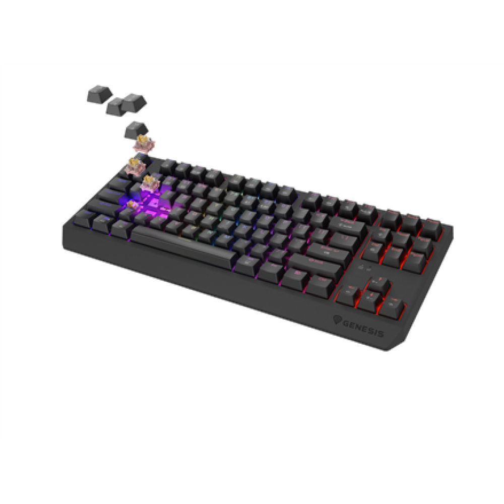 Genesis , THOR 230 , Mechanical Gaming Keyboard , Wireless , US , Black , 2.4 GHz, Bluetooth, USB , Outemu Panda