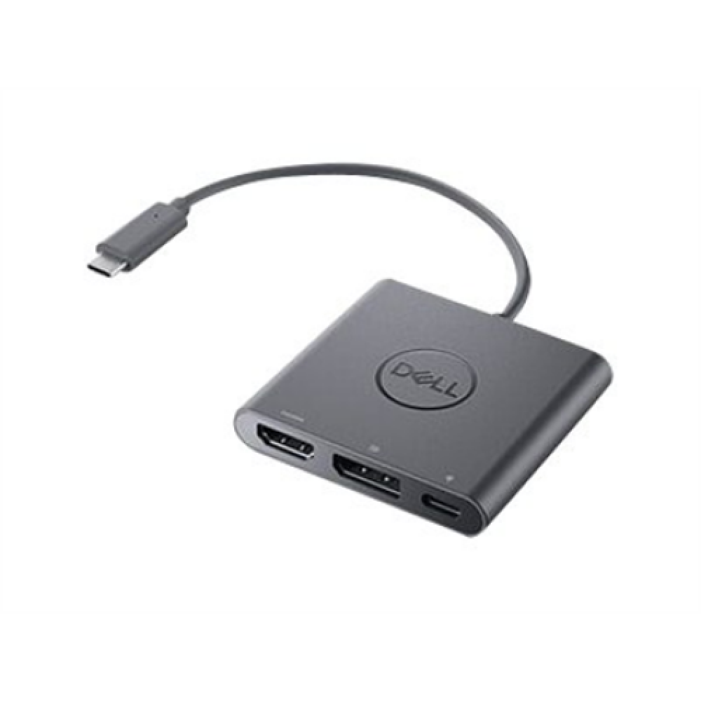 Dell , Adapter , USB-C to HDMI/DP with Power Pass-Through , Black , USB-C Male , HDMI Female; USB Female; USB-C (power only) Female , 0.18 m