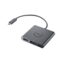 Dell Black , USB-C Male , HDMI Female; USB Female; USB-C (power only) Female , Adapter , USB-C to HDMI/DP with Power Pass-Through , 0.18 m