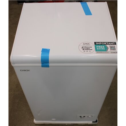SALE OUT. , Candy , Freezer , CCHH 100E , Energy efficiency class E , Chest , Free standing , Height 84.5 cm , Total net capacity 97 L , White , DAMAGED PACKAGING, DENTED FRONT AND LEFT SIDE