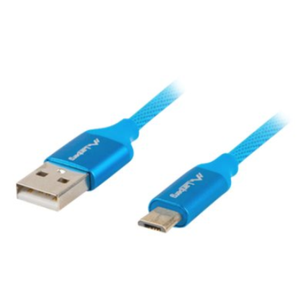 Lanberg USB Micro to USB-A 2.0 Cable Blue Premium QC 3.0, 1.8 m , CA-USBM-20CU-0018-BL , USB Micro to USB Type-A