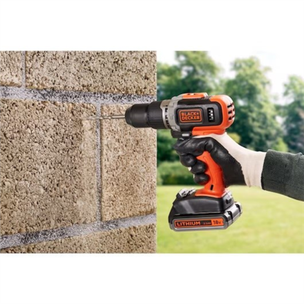 BLACK & DECKER , Cordless Drill/Driver with 2.0 Ah/4.0 Ah Battery , BCD003MEM2K-QW , 18 V , 2.0/4.0 Ah , Lithium