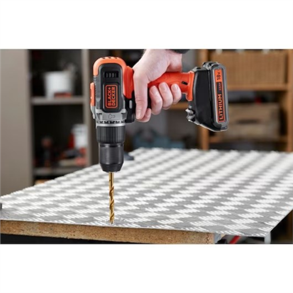 BLACK & DECKER , Cordless Drill/Driver with 2.0 Ah/4.0 Ah Battery , BCD003MEM2K-QW , 18 V , 2.0/4.0 Ah , Lithium
