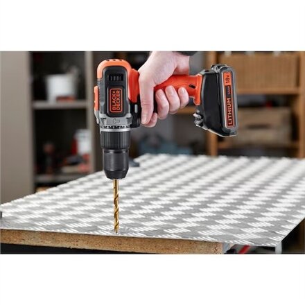 BLACK & DECKER , Cordless Drill/Driver with 2.0 Ah/4.0 Ah Battery , BCD003MEM2K-QW , 18 V , 2.0/4.0 Ah , Lithium