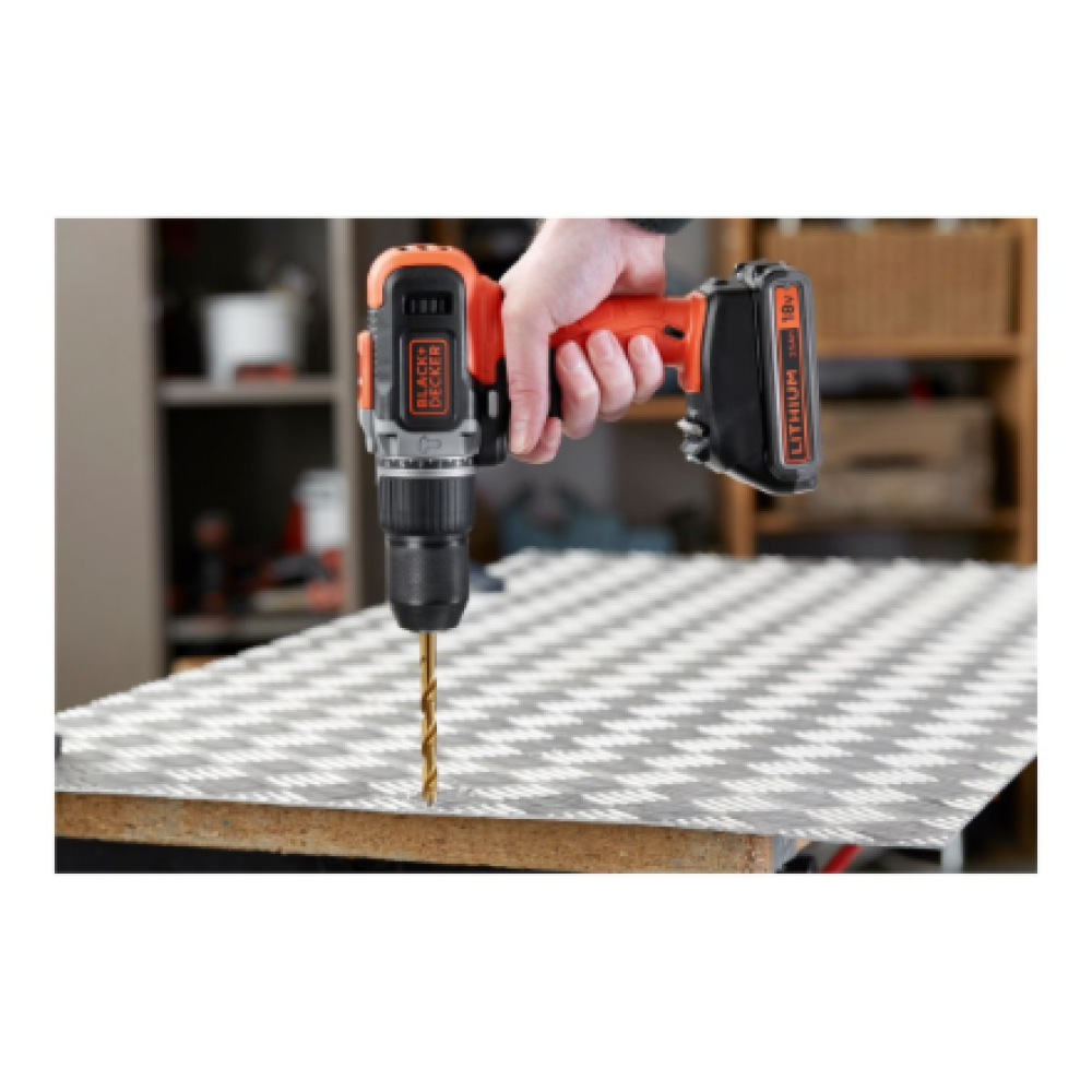 BLACK & DECKER , Cordless Drill/Driver with 2.0 Ah/4.0 Ah Battery , BCD003MEM2K-QW , 18 V , 2.0/4.0 Ah , Lithium