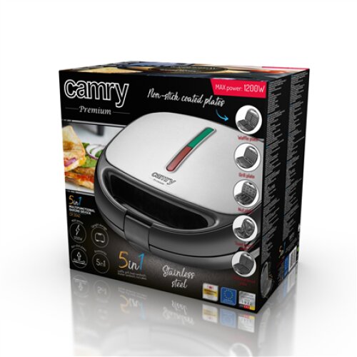 Camry , Multifunctional Backing Device 5in1 , CR 3042 , 800 W , Number of plates 5 , Number of pastry 2 , Silver/Black