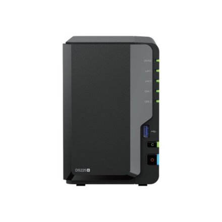 Synology DiskStation , DS225+ , Intel Celeron , J4125 , 2 GB , DDR4 , Black