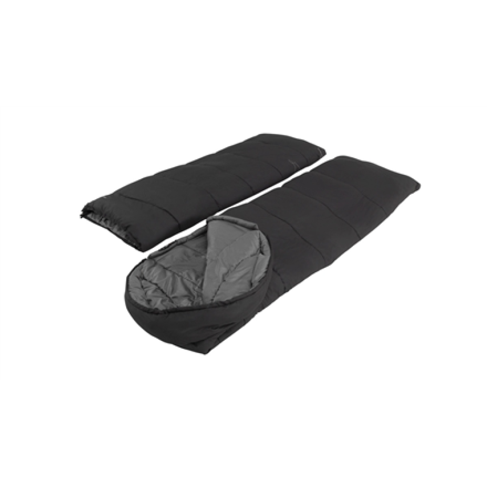 Easy Camp Raven Square Double 5°C , Sleeping Bag , 220 x 150 cm , -9 to 10 °C , Two-way open-end, L-shaped, autolock