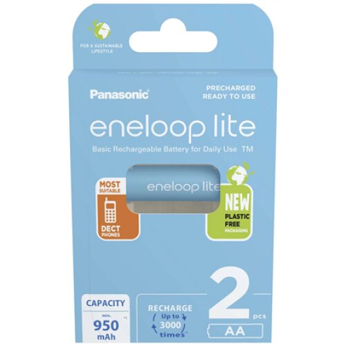 Panasonic , Rechargeable Batteries , ENELOOP Lite BK-3LCCE/2BE , AA , 950 mAh , 2 pc(s)