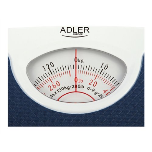 Adler , Mechanical bathroom scale , AD 8151b , Maximum weight (capacity) 130 kg , Accuracy 1000 g , Blue/White