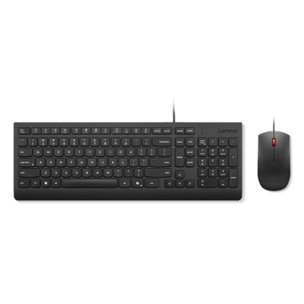 Lenovo Essential Wired Combo Keyboard and Mouse , Keyboard and Mouse Set , Wired , Mouse included , Nordic , Black