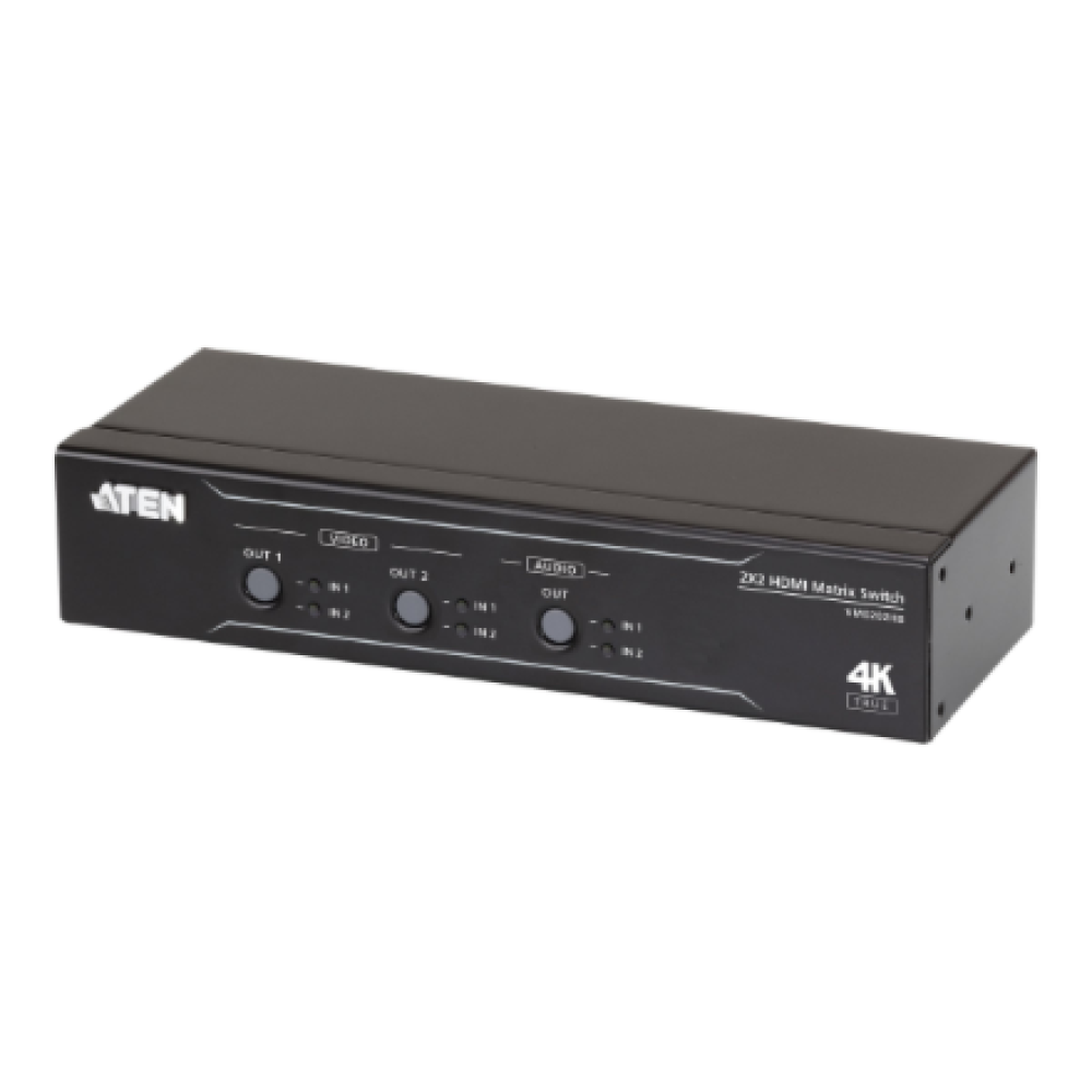 Aten 2x2 True 4K HDMI Matrix Switch with Audio De-Embedder , VM0202HB