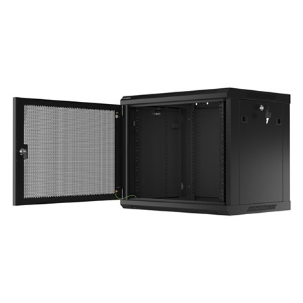 Lanberg , Rack cabinet 19 wall-mount 9U/600x450 with perforated door (flat pack) , WF01-6409-23B , Black