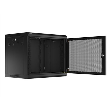 Lanberg , Rack cabinet 19 wall-mount 9U/600x450 with perforated door (flat pack) , WF01-6409-23B , Black
