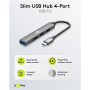 Goobay Slim 4-Port USB Hub, USB-C to USB-A, 5 Gbit/s , 74457