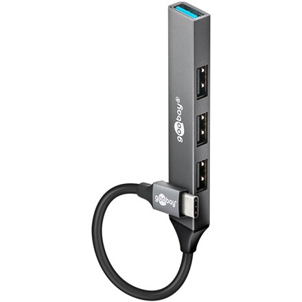 Goobay Slim 4-Port USB Hub, USB-C to USB-A, 5 Gbit/s , 74457