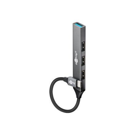 Goobay Slim 4-Port USB Hub, USB-C to USB-A, 5 Gbit/s , 74457
