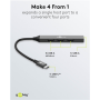 Goobay Slim 4-Port USB Hub, USB-C to USB-A, 5 Gbit/s , 74457