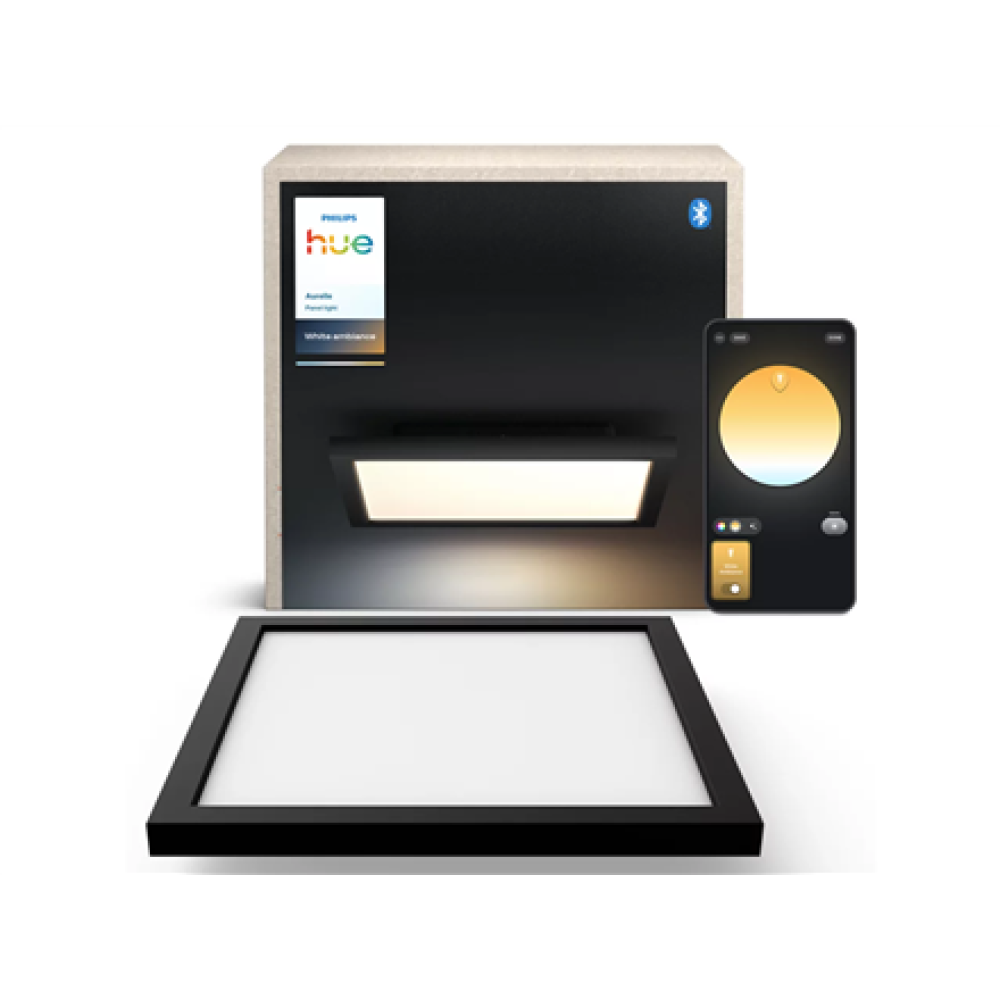 Philips Hue Aurelle square panel light, Black , 2200-6500 Hue White Ambiance