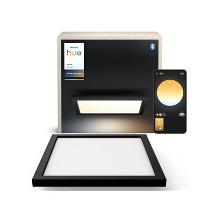 Philips Hue Aurelle square panel light, Black , 2200-6500 Hue White Ambiance