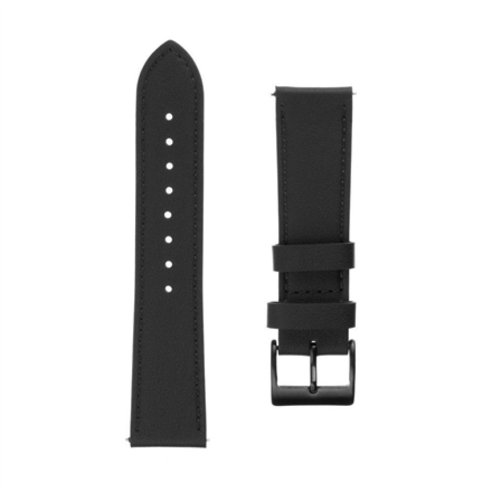 Fixed , Leather Strap with Quick Release 20mm for Smartwatch , Black