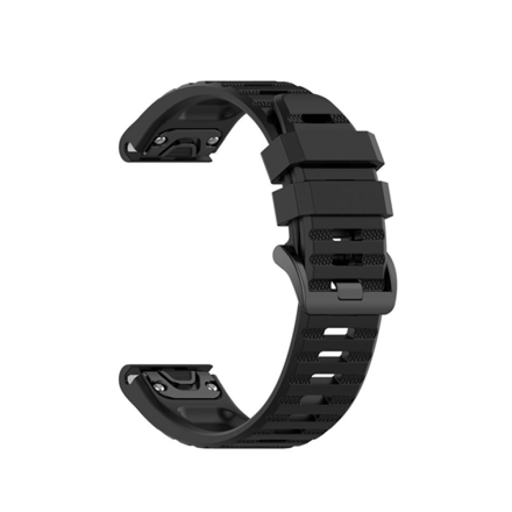 Fixed , Silicone Strap for Garmin QuickFit 22mm , Black