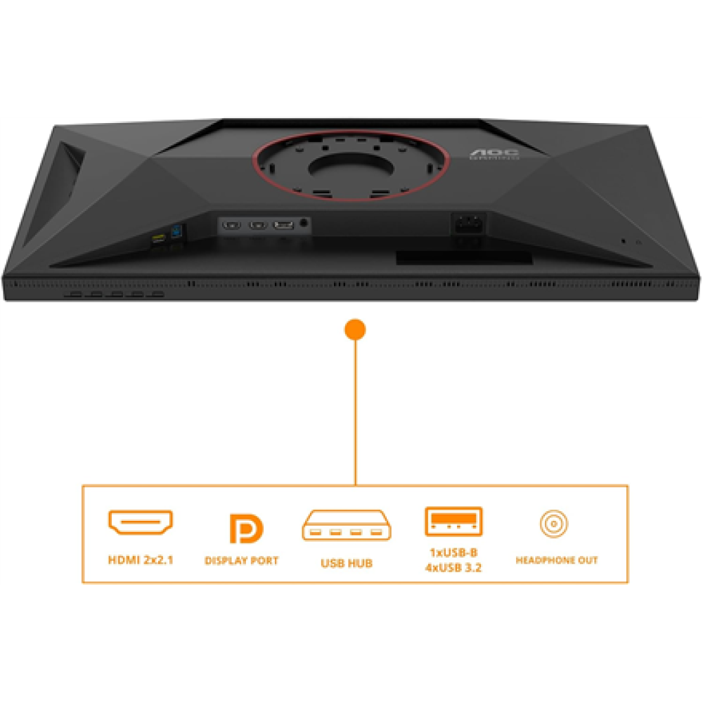 AOC , U27G4XM , 27 , Fast IPS , UHD , 16:9 , 160 Hz , 1 ms , 3840 x 2160 pixels , 1200 cd/m² , HDMI ports quantity 1 , Black